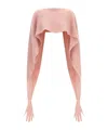 Moschino Gauzy Mohair Blend Cape In Pink