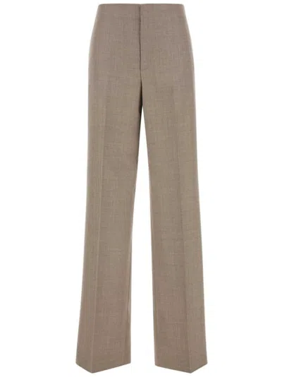 Moschino Wool Broadcloth Pants In Grey