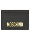 Moschino Card Holder With Logo In Black