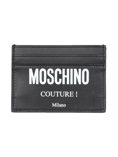 Moschino Card Holder With Logo In Black