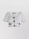 Moschino Cardigan Cotton Blend Contrasting Profiles