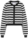MOSCHINO MOSCHINO CARDIGAN IN COTTON WITH STRIPED PATTERN AND QUESTION MARK DETAIL