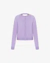 Moschino Cut-out Virgin Wool Cardigan In Lilac