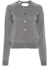 Moschino Open Back Buttoned Knit Cardigan In Grey