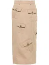 Moschino Military Twist Midi Skirt In Beige