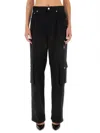 Moschino Utility Cargo Pants Button Detailing In Black