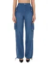 Shop Moschino Cargo Pants In Blue