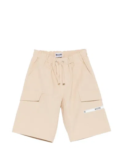 Moschino Kids' Cargo Pocket Shorts In Nude