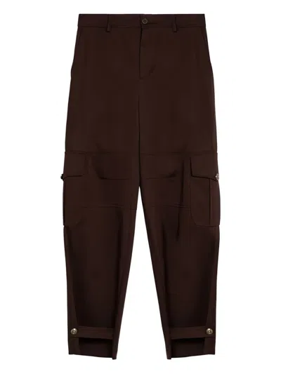 Moschino Cargo Trousers Wide Belt Loops In Brown
