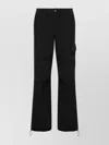 Moschino Relaxed-fit Black Trousers With Adjustable Drawstring Hem In Black