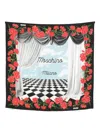 Moschino Carnation-print Scarf In Red