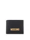 Moschino Golden Signature Black Card Case In Black