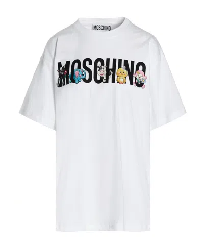 Moschino Cartoon Animal Logo T-shirt In White