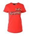 Moschino Cartoon Letter Logo T-shirt In Red