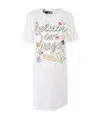 Moschino Cartoon Letter Pattern Dress In White