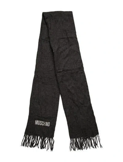 Pre-owned Moschino Cashmere Scarf W/ Tags In Gray