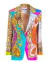 Moschino Scarf Printed Twill Jacket In Multicolour