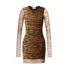 Moschino Animal-pattern Mini Dress In Brown