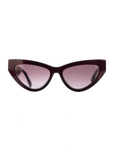 Pre-owned Moschino Cat-eye Gradient Sunglasses In Burgundy