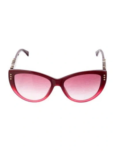 Pre-owned Moschino Cat-eye Gradient Sunglasses In Red