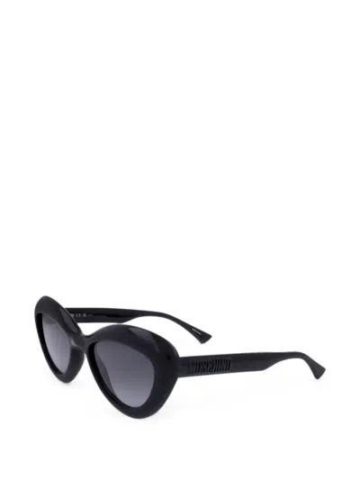 Moschino Cat-eye Logo-embossed Sunglasses In Black
