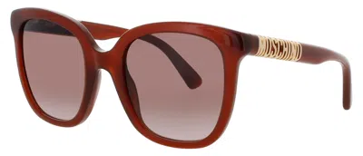 Moschino Cat-eye Sunglasses With Logo Temple Detail In Burgundy
