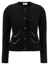 Moschino Metallic-trim Tailored Blazer In Black