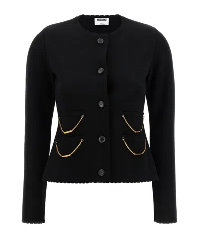 MOSCHINO MOSCHINO CHAIN KNITTED CARDIGAN
