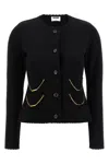 Moschino Chain Cardigan With Laced Hem In Black