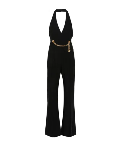 Moschino Chain Decorated Jumpsuit In Black