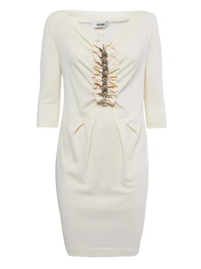 Pre-owned Moschino Chain-detail Dress In Neutral