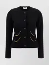 Moschino Metallic-trim Tailored Blazer In Black