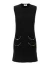 Moschino Zipper Pocket Scalloped Sleeveless Dress