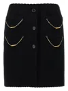 Moschino Skirt With Chain Embellishments And Scalloped Edges In Black