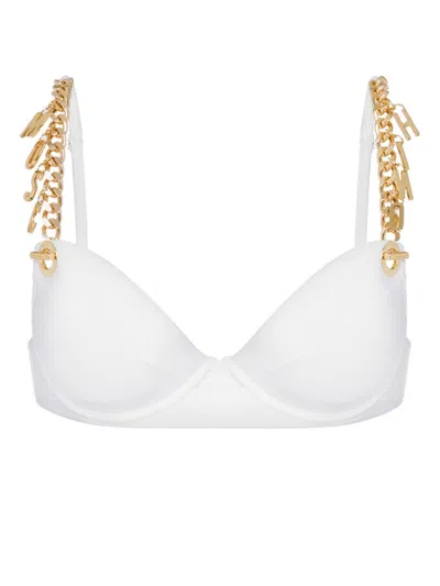 Moschino Chain-link Bikini Top In White