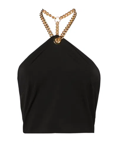 Moschino Chain-link Cropped Top In Black