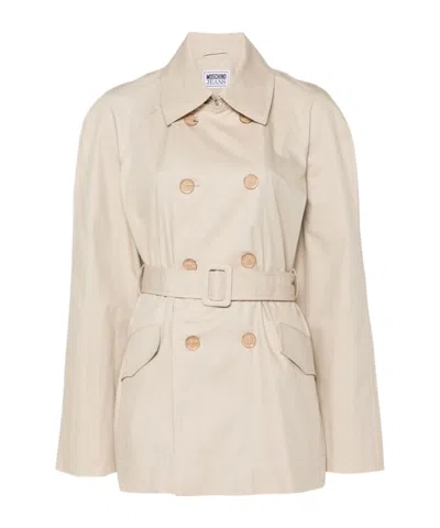 Moschino Chain Link-detail Trench Coat In Nude