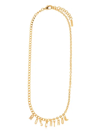 Moschino Chain-link Logo Necklace In Gold