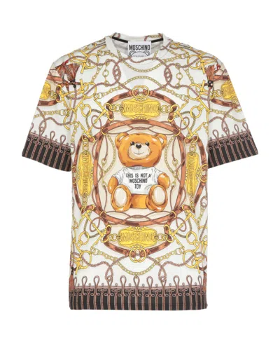Moschino Chain-link Print Short-sleeve T-shirt In Multicolor