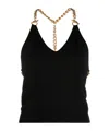Moschino Chain-embellished Wool Halterneck Top In Black