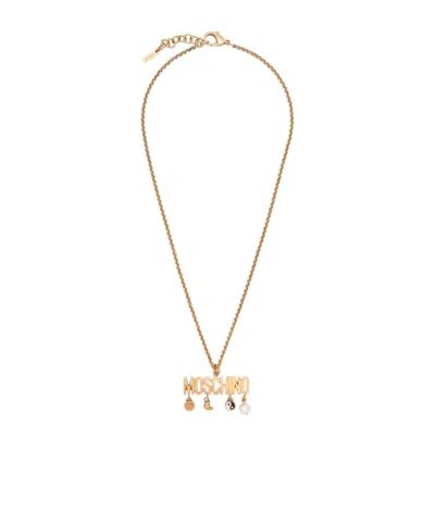 Moschino Chain Necklace In Yellow