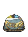 Moschino Chain-print Cap In Blue
