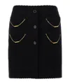 Moschino Skirt With Chain Embellishments And Scalloped Edges In Black