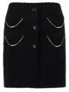 Moschino Skirt With Chain Embellishments And Scalloped Edges