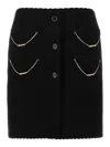 Moschino Skirt With Chain Embellishments And Scalloped Edges