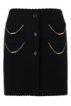 Moschino Skirt With Chain Embellishments And Scalloped Edges In Black