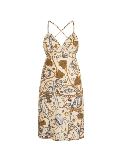 Moschino Chain-print Dress In Black