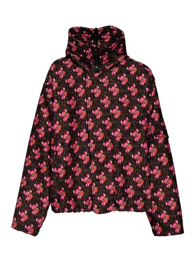Moschino Logo Printed Puffer Jacket In Multicolor