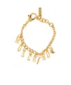 Moschino Lettering-charm Bracelet In Gold