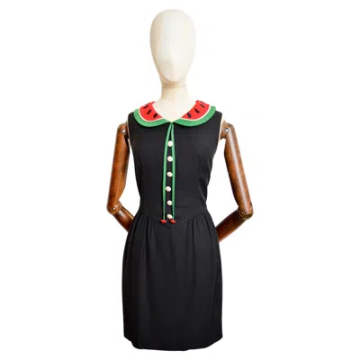 Pre-owned Moschino Cheap And Chic 1990's Franco Moschino Cheap & Chic Watermelon Fruit Little Black Dress